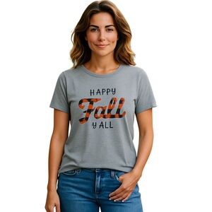 Positive Tees “Happy fall y’all” T-shirt